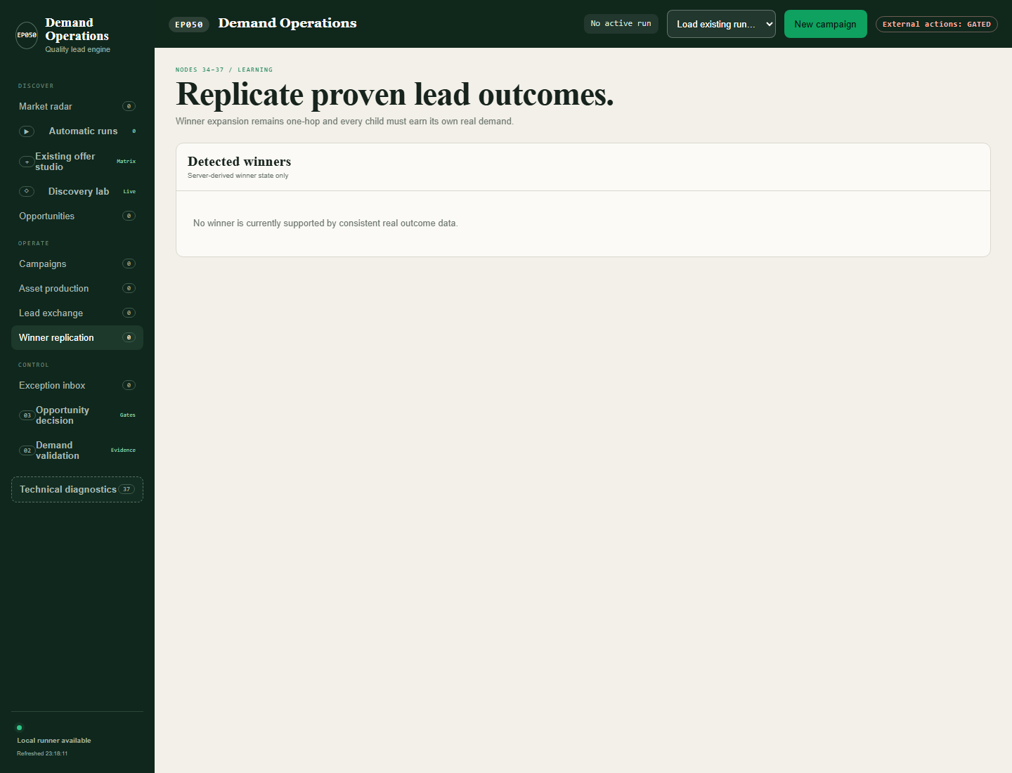 Demand Operations — Winner replication