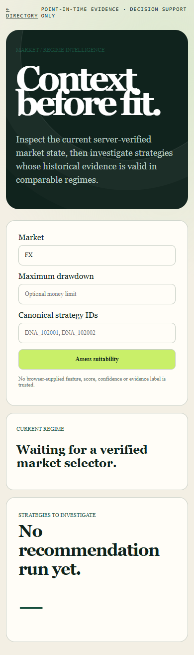 Strategy Directory — Regimes Final Mobile