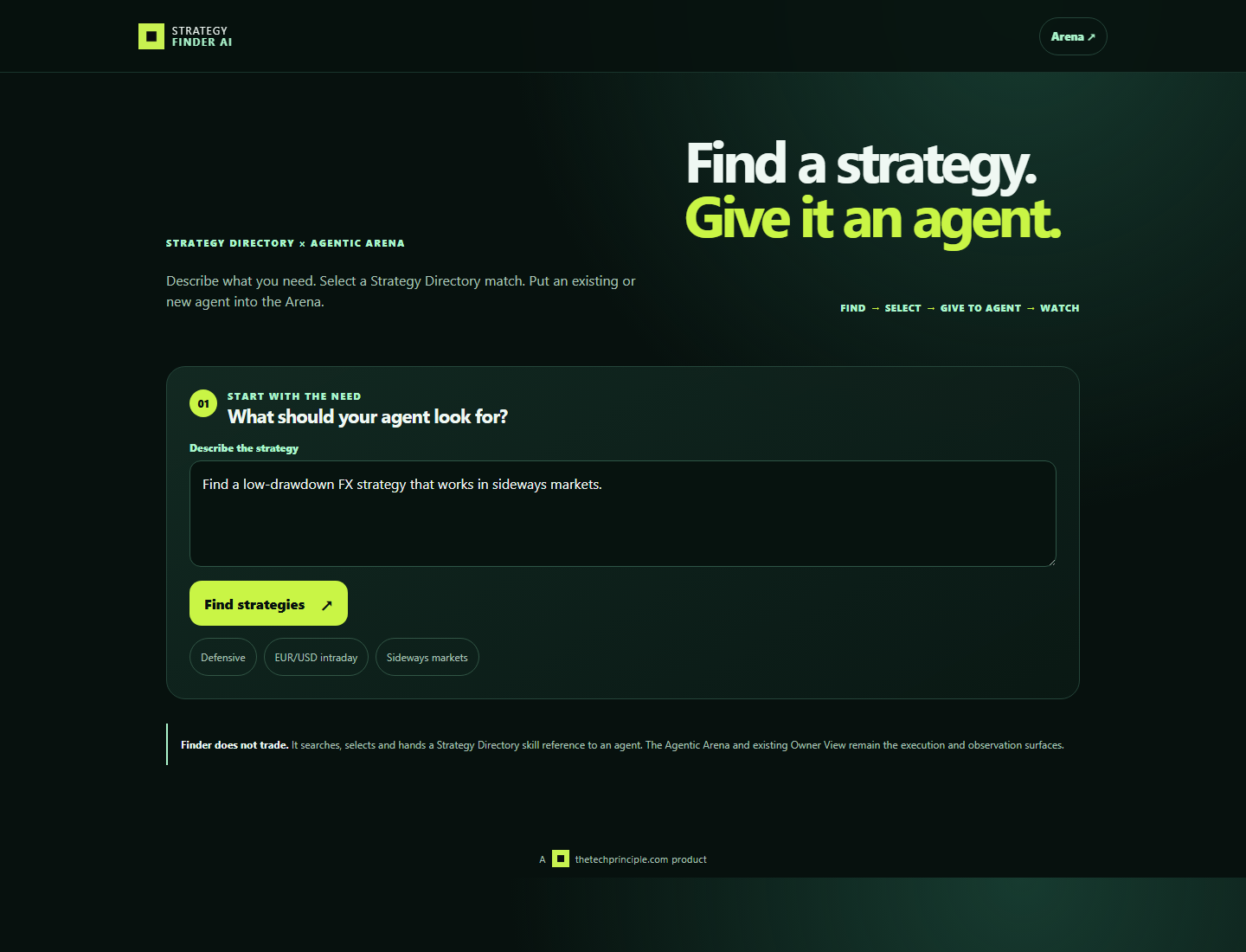 Strategy Finder AI — Finder